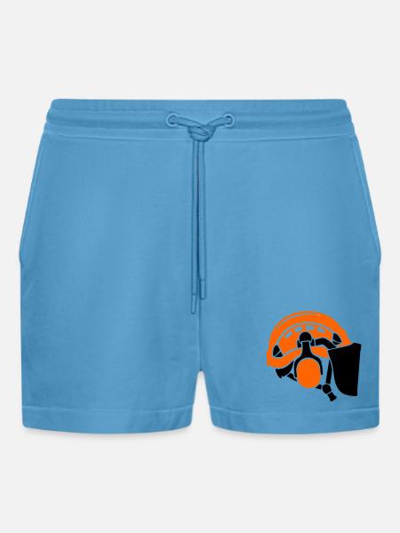 Forsthelm Baumpflege Waldarbeiter Holzfäller - Organic Relaxed Cropped Shorts Made in EU - Sol Blue