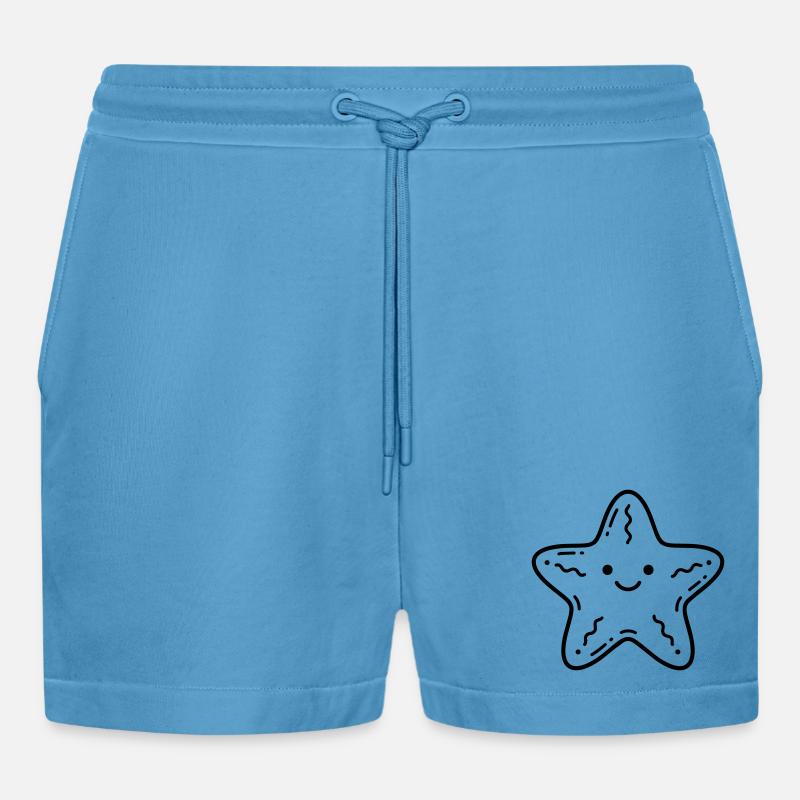 Seestern - Organic Relaxed Cropped Shorts Made in EU -  Sol Blue