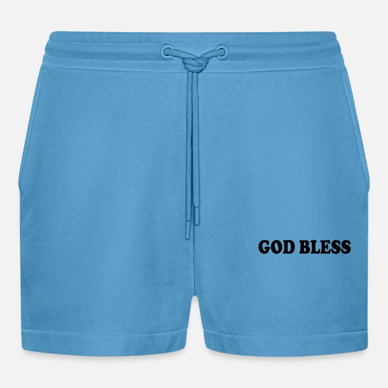 God bless - Short bio décontracté court fabriqué en UE - Sol Blue