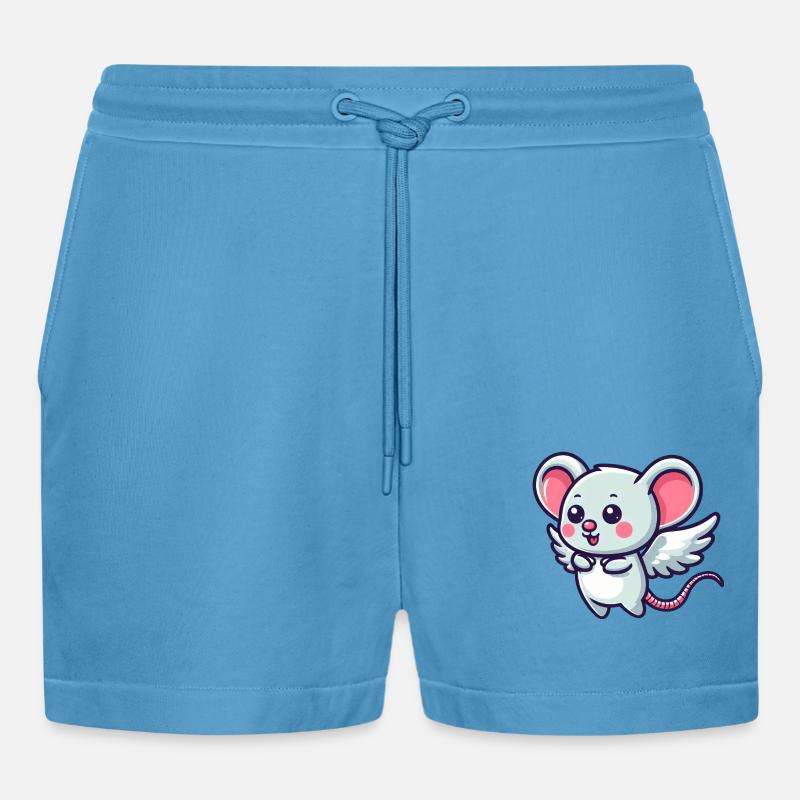 Souris céleste : Rongeur mignon avec - Short bio décontracté court fabriqué en UE -  Sol Blue