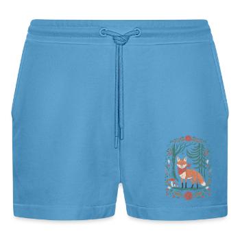 Fuchs Im Wald Cottagecore Ästhetik - Organic Relaxed Cropped Shorts Made in EU -  Sol Blue - Vorne