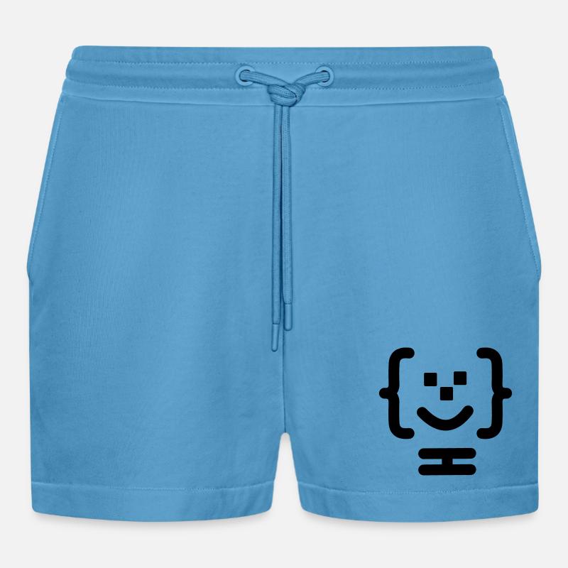 Code-Logo des Hauptprogrammierers - Organic Relaxed Cropped Shorts Made in EU -  Sol Blue