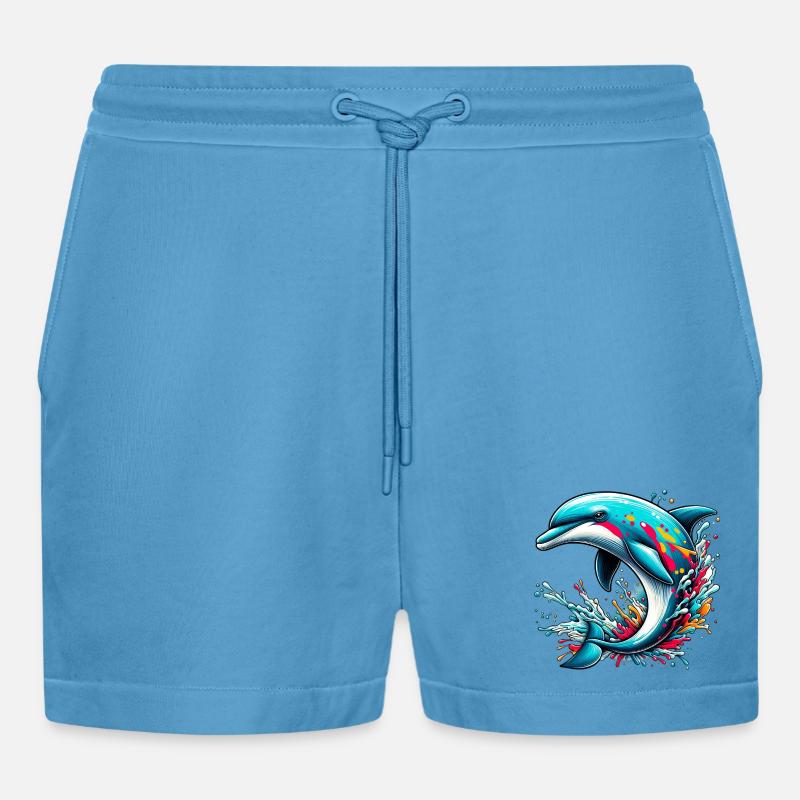 Delfin - Organic Relaxed Cropped Shorts Made in EU -  Sol Blue