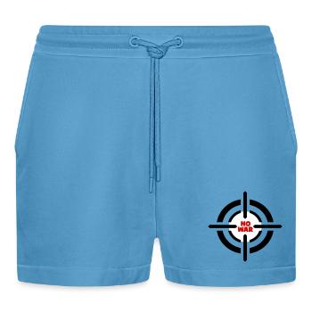 Emblème No War - Short bio décontracté court fabriqué en UE -  Sol Blue - Devant