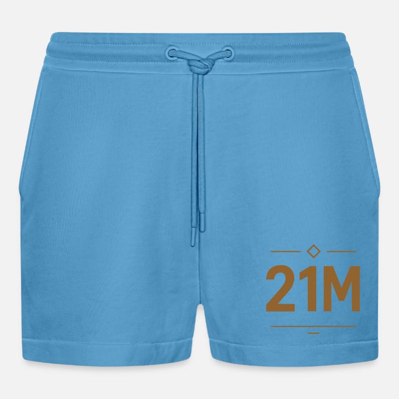 Conception de la limite Bitcoin 21M - Short bio décontracté court fabriqué en UE -  Sol Blue