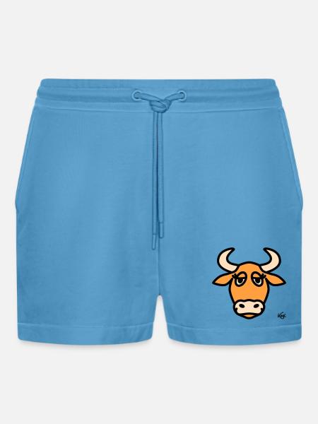 Taurus Large - Organic Relaxed Cropped Shorts Made in EU -  Sol Blue