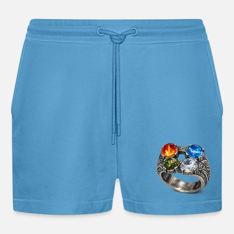 Vier-Elemente-Ring mit Edelsteinen - Organic Relaxed Cropped Shorts Made in EU -  Sol Blue