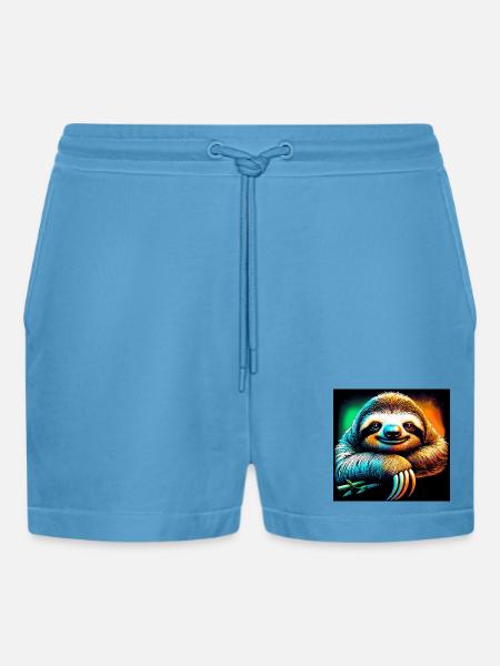 Faultier - Organic Relaxed Cropped Shorts Made in EU - Sol Blue