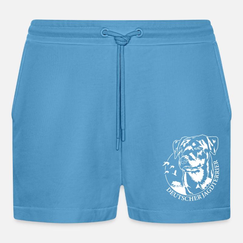 Deutscher Jagdterrier Jagdhunde Hunde Wilsigns - Organic Relaxed Cropped Shorts Made in EU -  Sol Blue