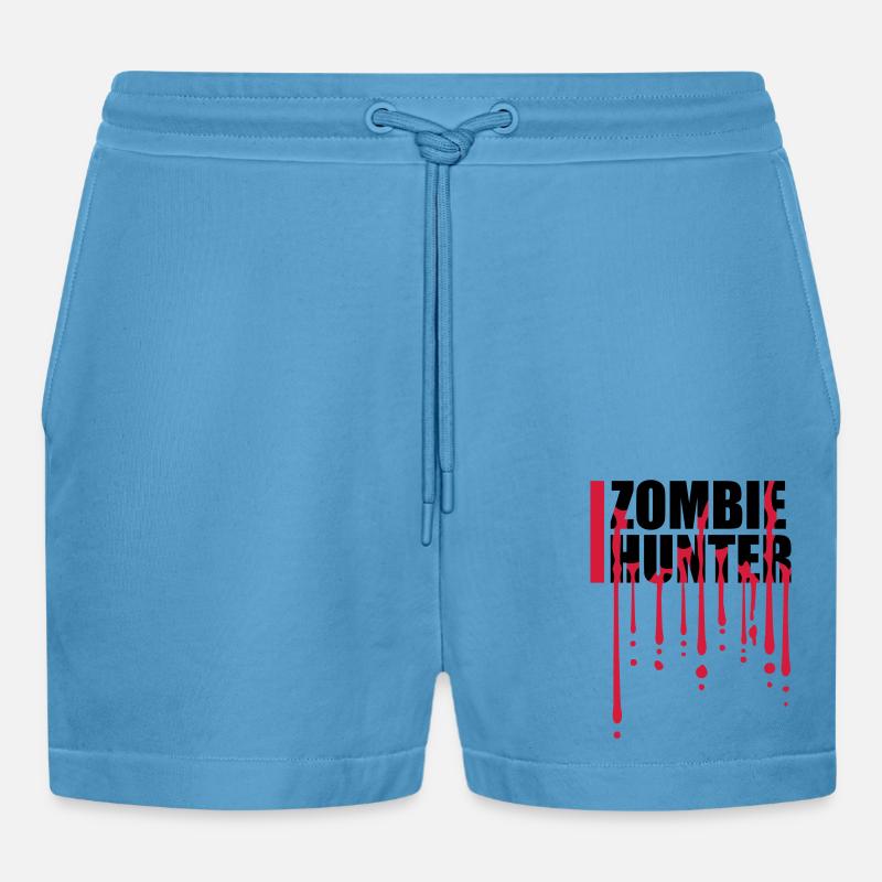 Chasseur de zombies Citation d’Halloween - Short bio décontracté court fabriqué en UE -  Sol Blue