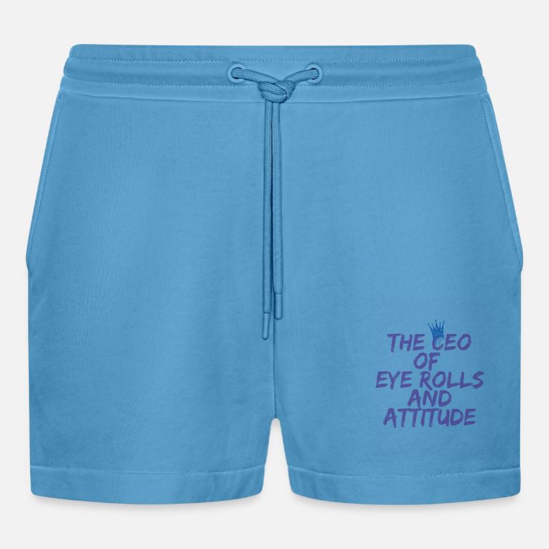 Geschäftsführer von Eye Roll - Organic Relaxed Cropped Shorts Made in EU - Sol Blue