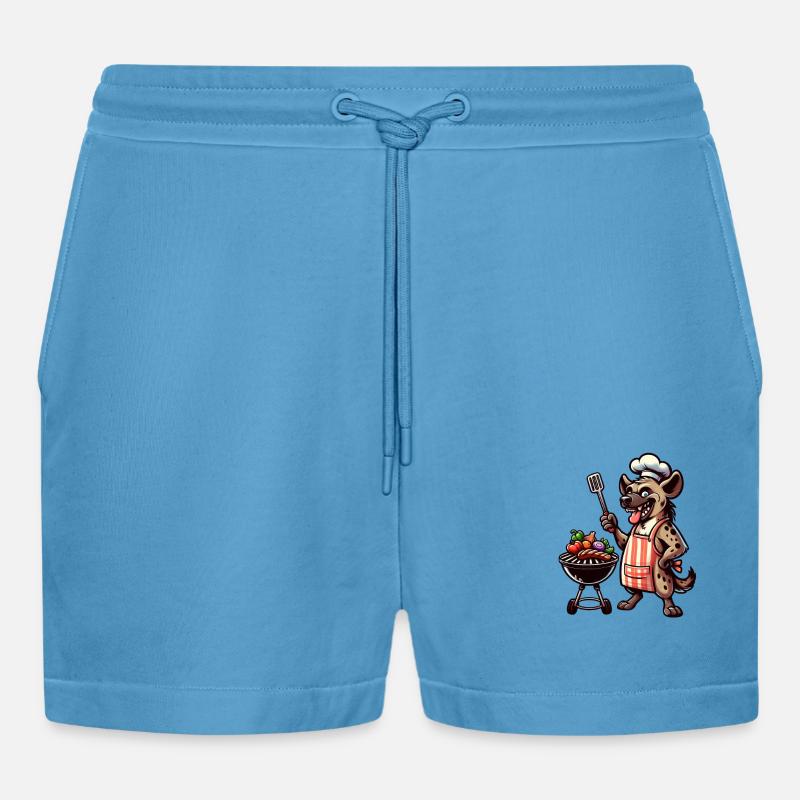 Sommer BBQ mit Chef-Hyäne - Organic Relaxed Cropped Shorts Made in EU -  Sol Blue