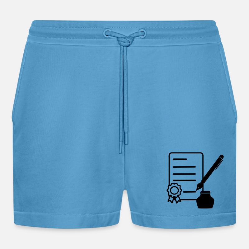 Vertrag mit Lacksiegel - Organic Relaxed Cropped Shorts Made in EU -  Sol Blue