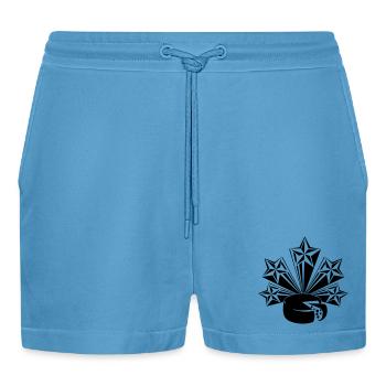 Käse fünf strahlende Sterne - Organic Relaxed Cropped Shorts Made in EU -  Sol Blue - Vorne