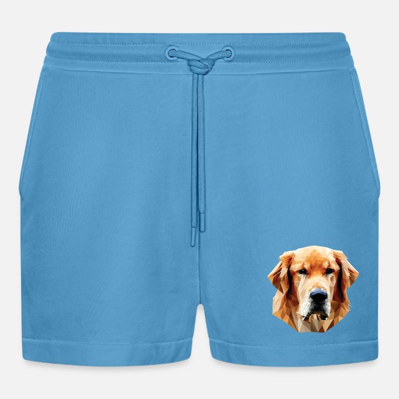 Polygone de chien Labrabor - Short bio décontracté court fabriqué en UE -  Sol Blue