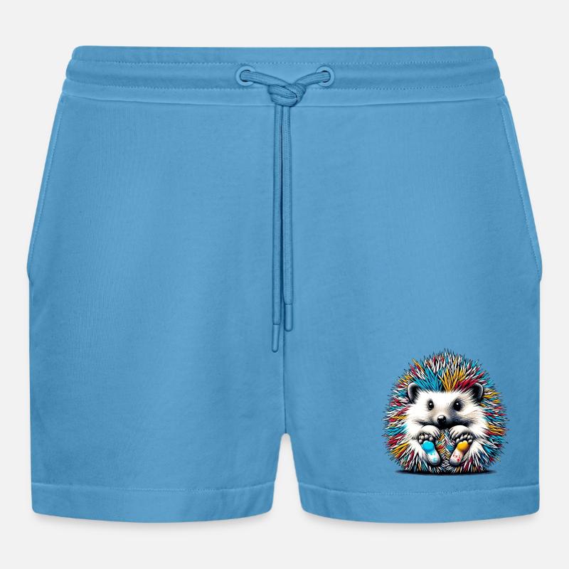 Igel - Organic Relaxed Cropped Shorts Made in EU -  Sol Blue