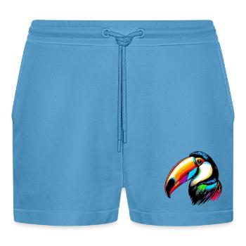 Toucan - Organic Relaxed Cropped Shorts Made in EU -  Sol Blue - Front
