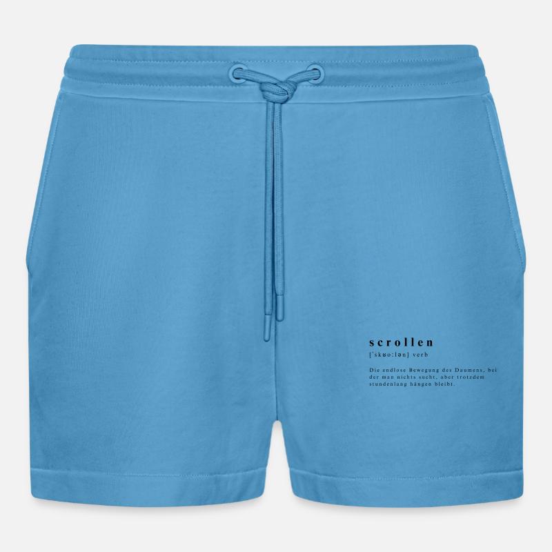 Scrollen – Die Kunst der Daumen-Akrobatik - Organic Relaxed Cropped Shorts Made in EU -  Sol Blue