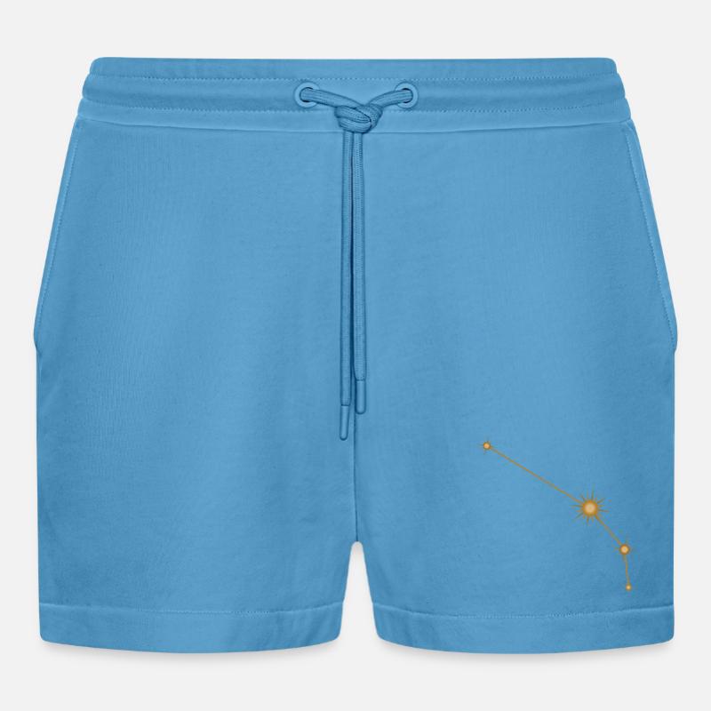 Stern Konstellation Widder Sternzeichen Sternzeichen Golden - Organic Relaxed Cropped Shorts Made in EU - Sol Blue