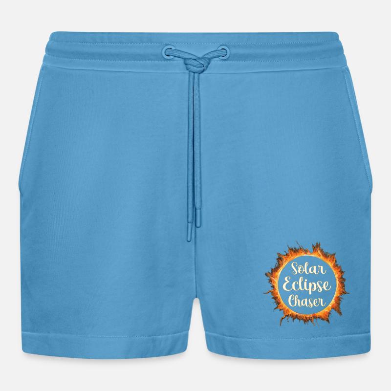 Solar eclipse chaser - Organic Relaxed Cropped Shorts Made in EU -  Sol Blue