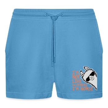 Lama Sonnenbrille Im Not Like The Others I'm Worse - Organic Relaxed Cropped Shorts Made in EU -  Sol Blue - Vorne