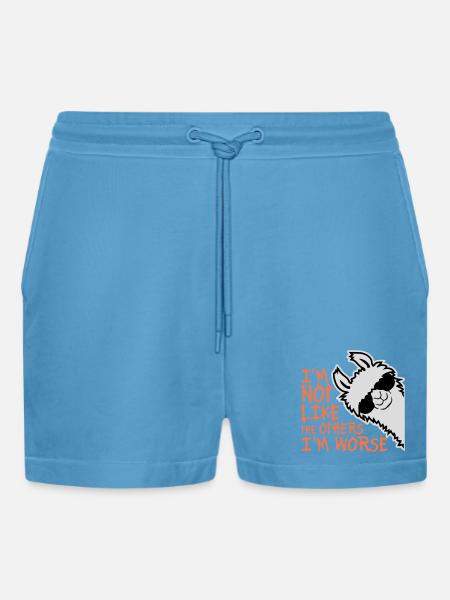 Lama-solbriller ikke som de andre Jeg er værre - Organic relaxed cropped shorts made in EU -  Sol Blue