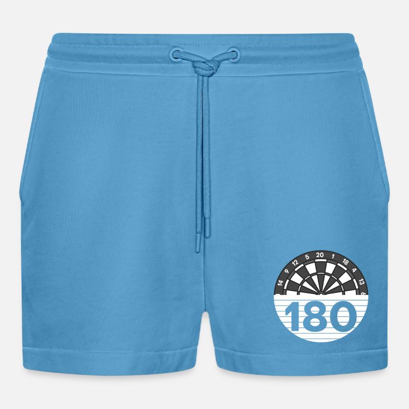 One hundred and eighty points - Organic Relaxed Cropped Shorts Made in EU -  Sol Blue