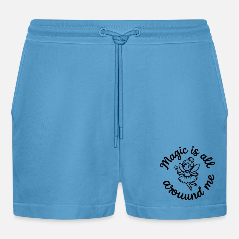 Fee - Organic Relaxed Cropped Shorts Made in EU - Sol Blue