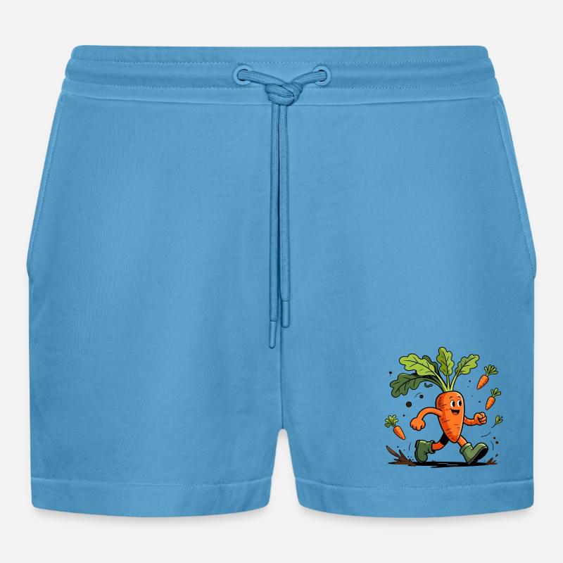 Spaßiger dynamischer Karottengärtner - Organic Relaxed Cropped Shorts Made in EU - Sol Blue