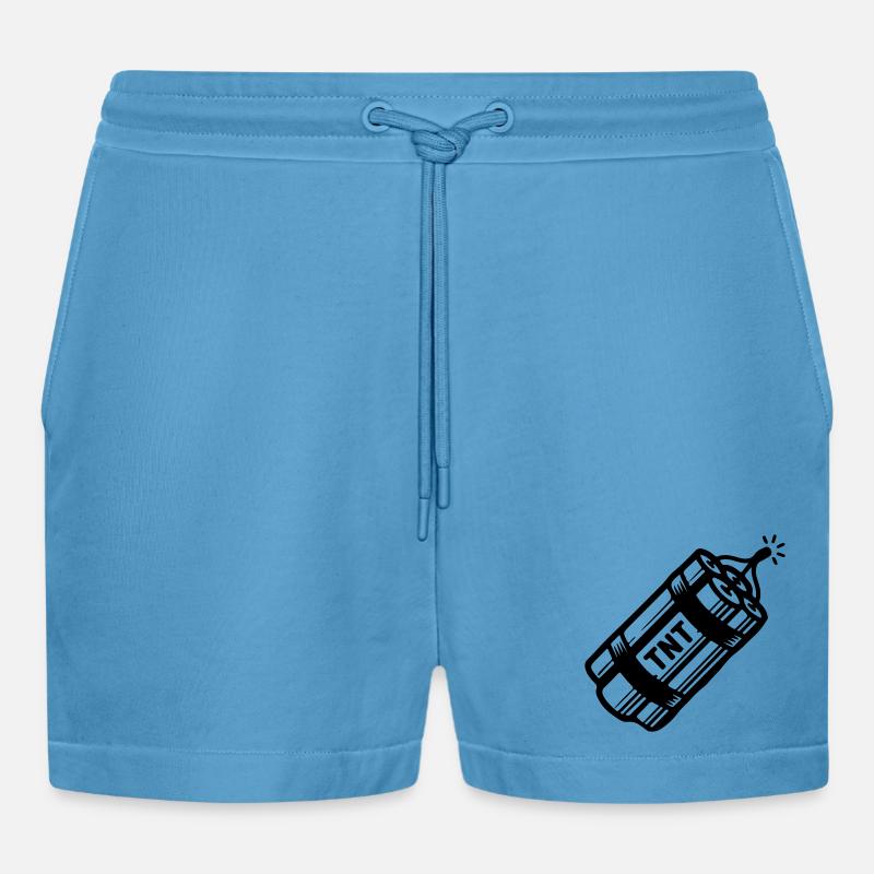Dynamite Tnt - Organic Relaxed Cropped Shorts Made in EU - Sol Blue