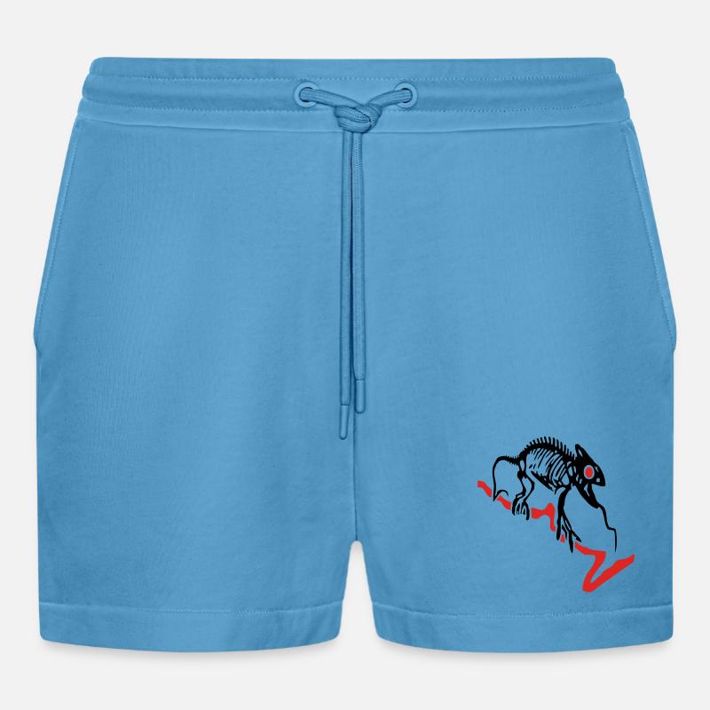 Gecko, Eidechse, Computer - Organic Relaxed Cropped Shorts Made in EU -  Sol Blue