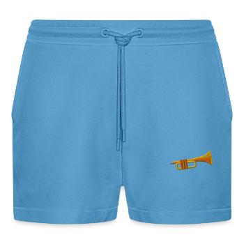 Trompete - Organic Relaxed Cropped Shorts Made in EU -  Sol Blue - Vorne