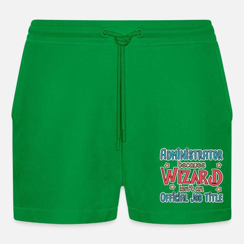 Admin Wizard Administrator - Organic Relaxed Cropped Shorts Made in EU - City Green