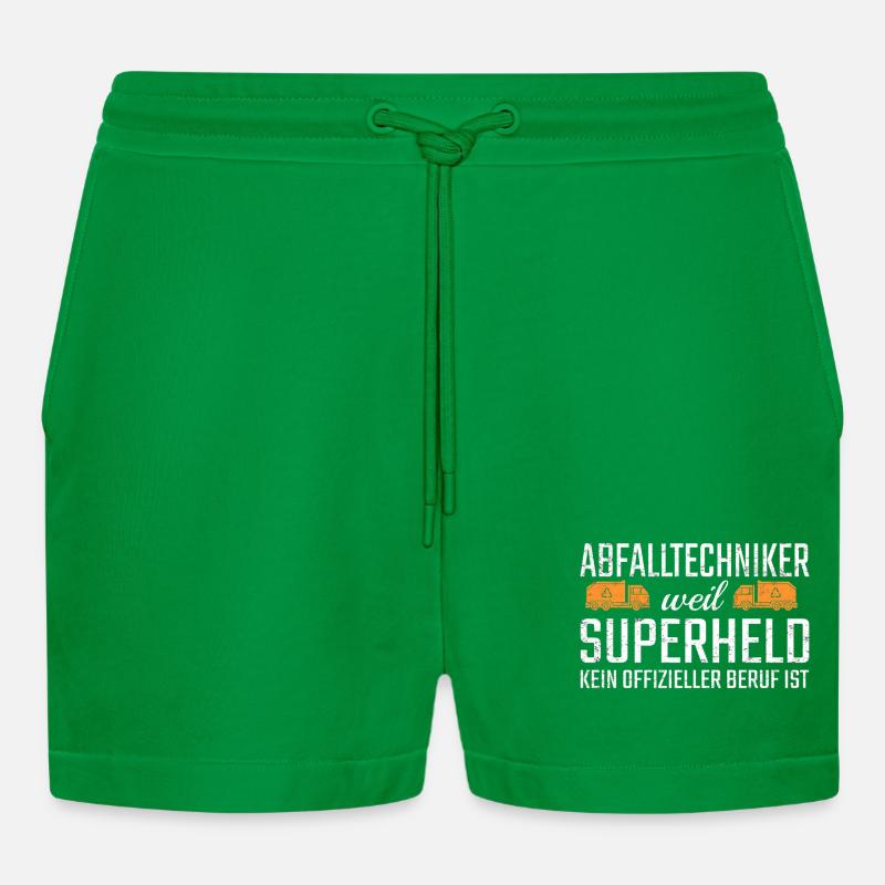 Abfalltechniker Superheld - Organic Relaxed Cropped Shorts Made in EU - City Green