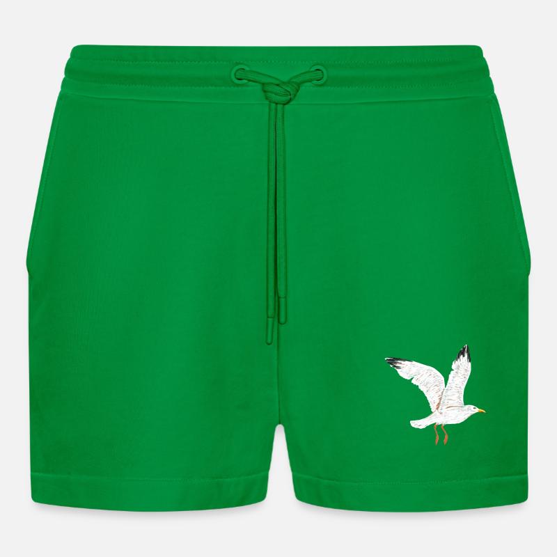 fliegende moewe vogel - Organic Relaxed Cropped Shorts Made in EU - City Green