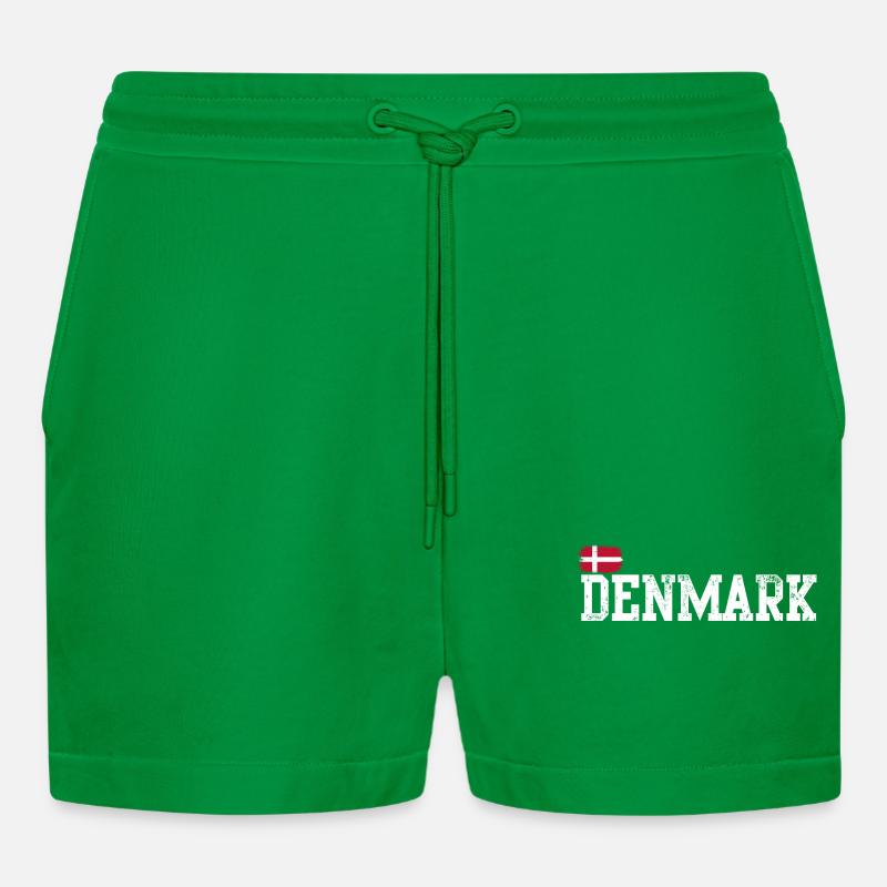 Denmark Pride Schablone - Organic Relaxed Cropped Shorts Made in EU - City Green