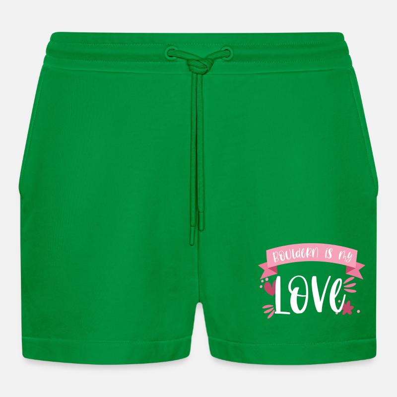 Bouldern Berge Klettern Boulderin Geschenk - Organic Relaxed Cropped Shorts Made in EU - City Green