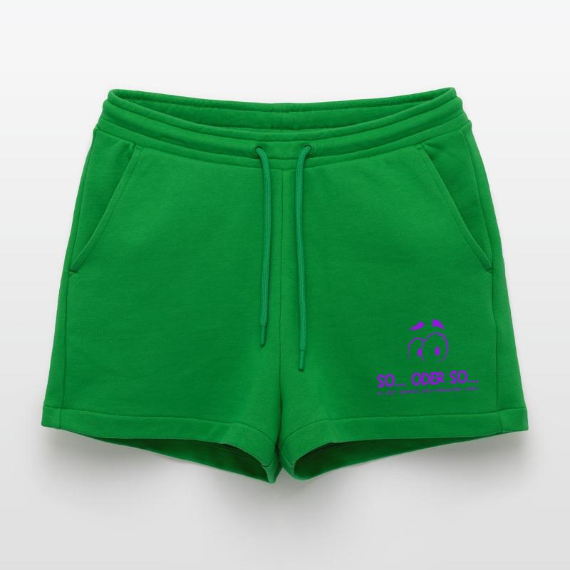 So...Oder So: Hässlicher Vogel - Lila Organic Relaxed Cropped Shorts Made in EU