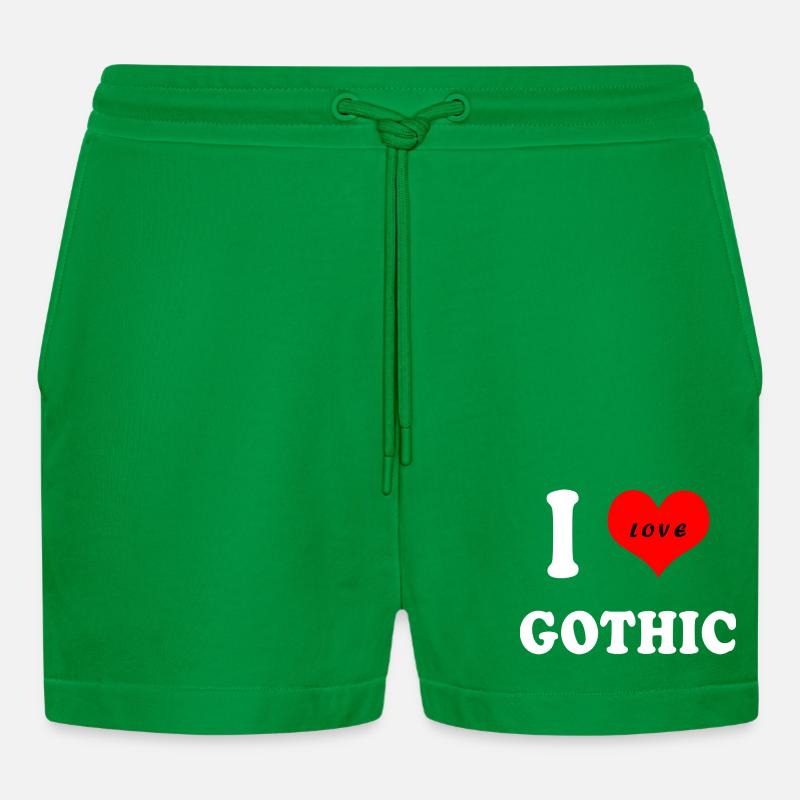 Ich liebe Gothic - Organic Relaxed Cropped Shorts Made in EU - City Green