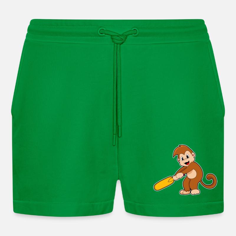 Monkey Cricket Cricket Bat - Short bio décontracté court fabriqué en UE - City Green