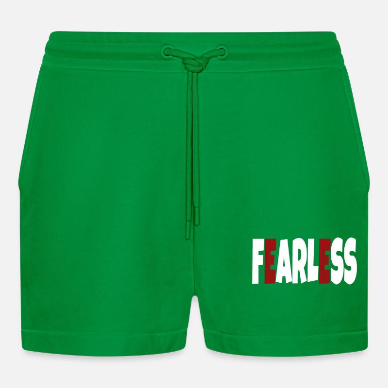 Furchtlos - einfacher Text - Organic Relaxed Cropped Shorts Made in EU - City Green