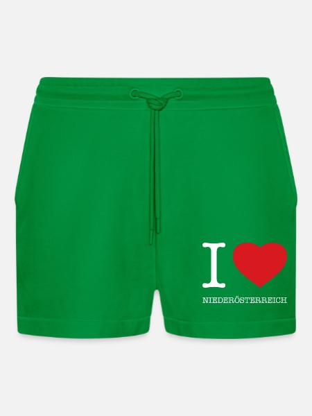 I love Lower Austria - Organic Relaxed Cropped Shorts Made in EU - City Green