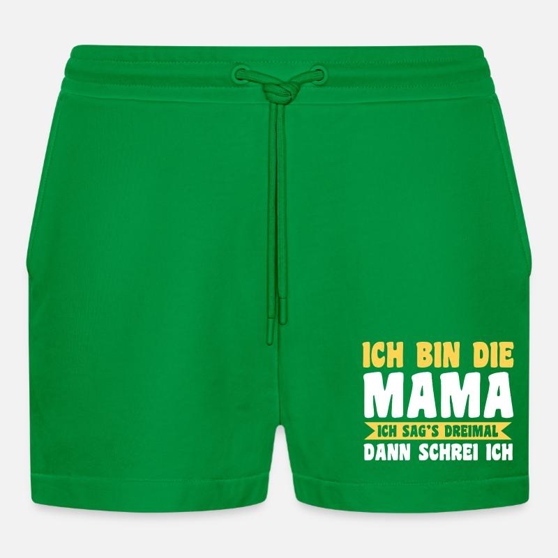 Mutter Team Mama - Organic Relaxed Cropped Shorts Made in EU - City Green