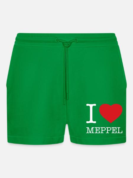 I love Meppel - Organic Relaxed Cropped Shorts Made in EU - City Green