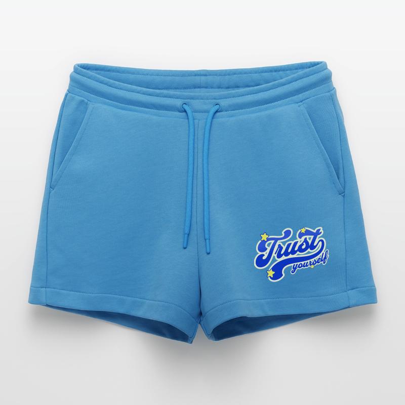 Self-Confidence Starry Script Organic Relaxed Cropped Shorts Made in EU