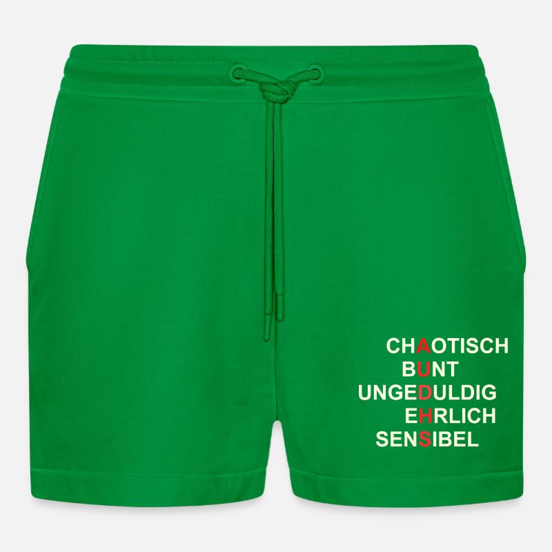 AUDHS Visibly different. Visible I. - Organic Relaxed Cropped Shorts Made in EU - City Green