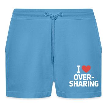 I Love Oversharing Social Media Too Much Info TMI - Organic Relaxed Cropped Shorts Made in EU -  Sol Blue - Front
