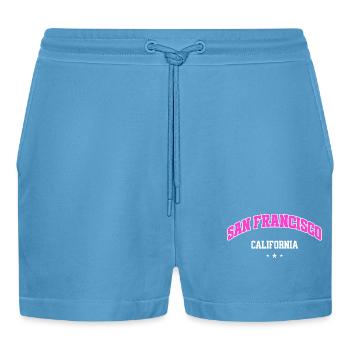 Style universitaire californien de San Francisco - Short bio décontracté court fabriqué en UE -  Sol Blue - Devant