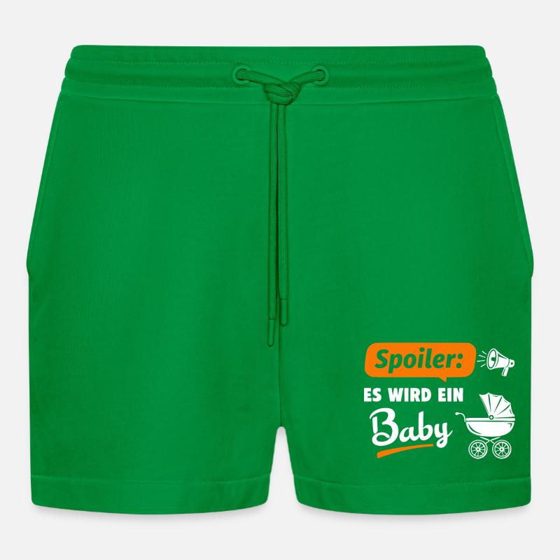 Spoiler: Es wird ein Baby - Organic Relaxed Cropped Shorts Made in EU - City Green