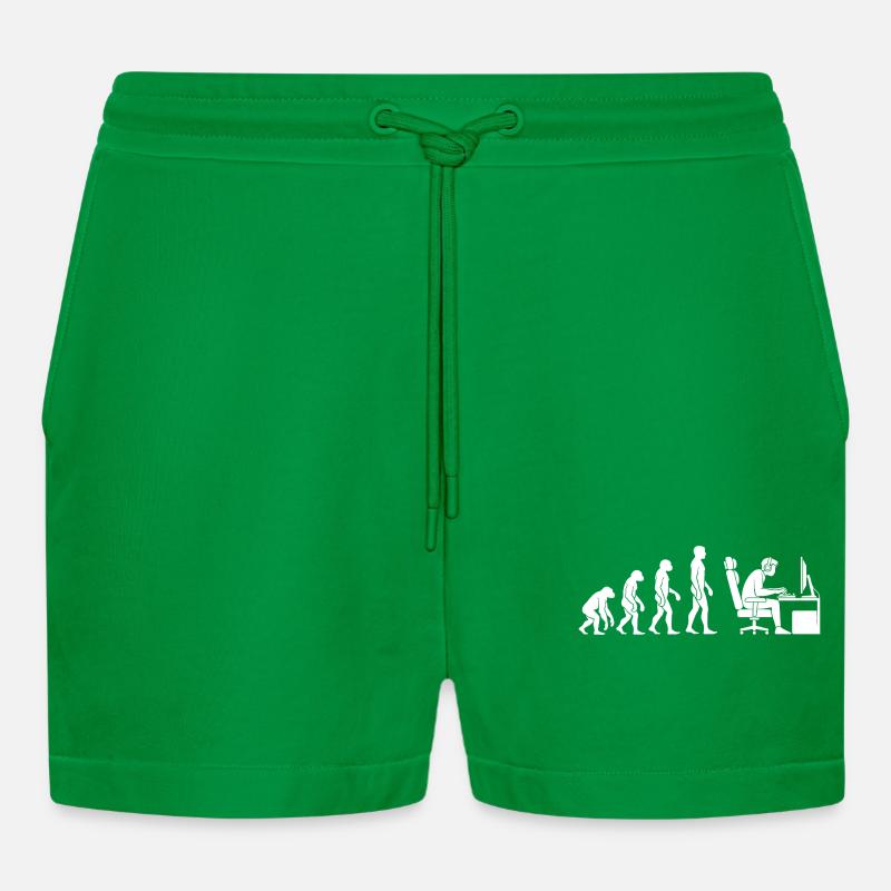 Evolution endet am Schreibtisch - Organic Relaxed Cropped Shorts Made in EU - City Green